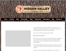 Tablet Screenshot of hiddenvalleycampingarea.com